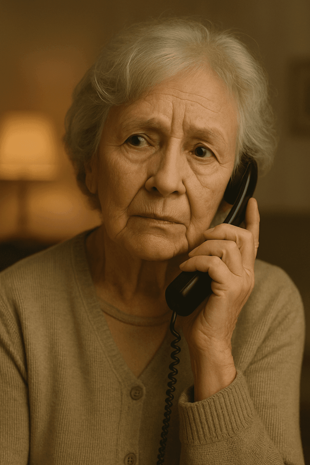 Illustration representing an elderly parent saying I'm fine